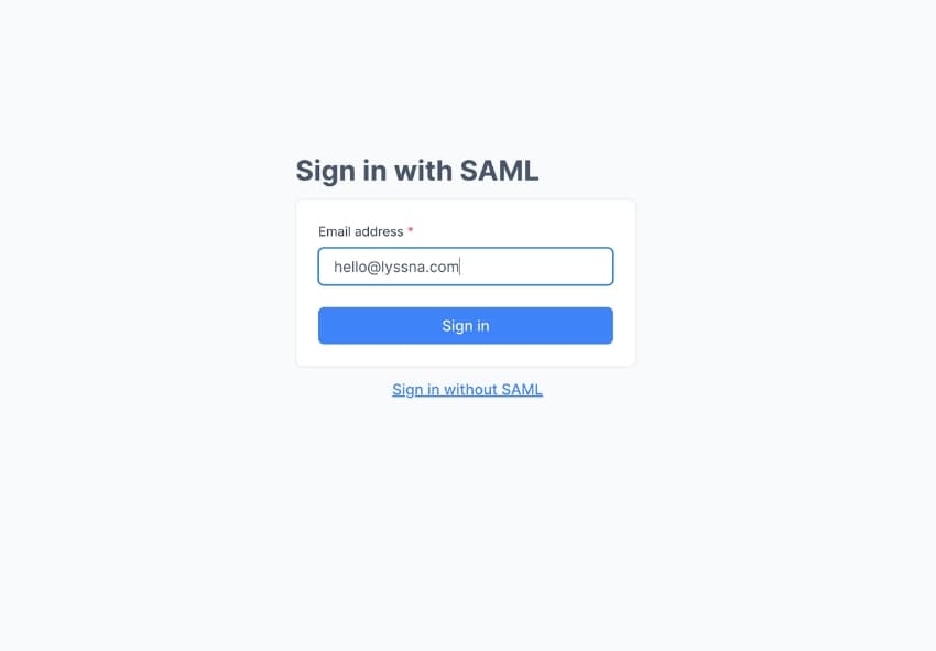Sign in page for Lyssna with SAML