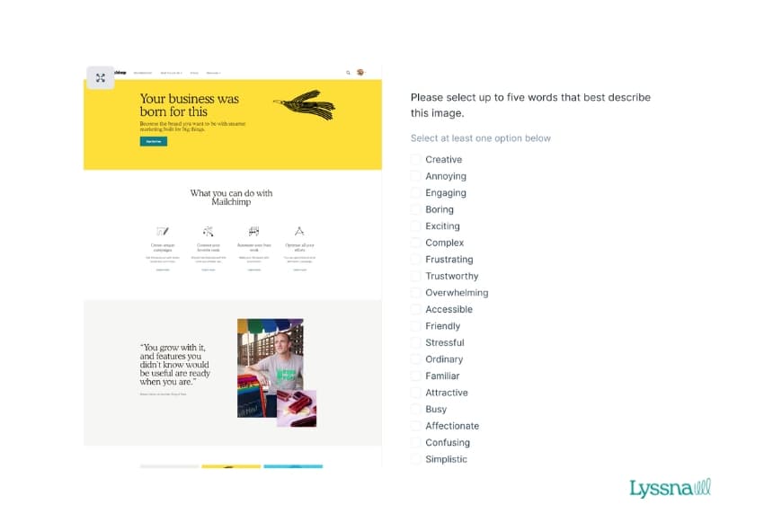 Multiple-choice survey questions in Lyssna