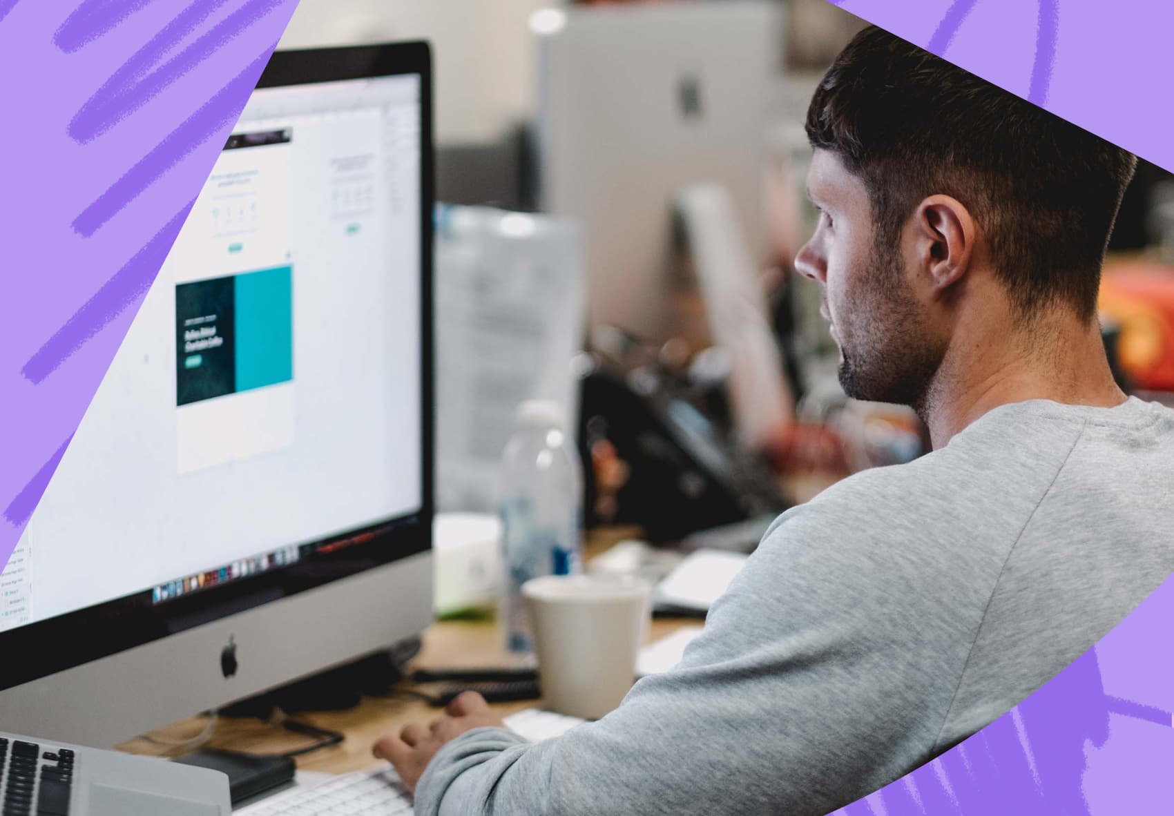 Man in front of a computer screen