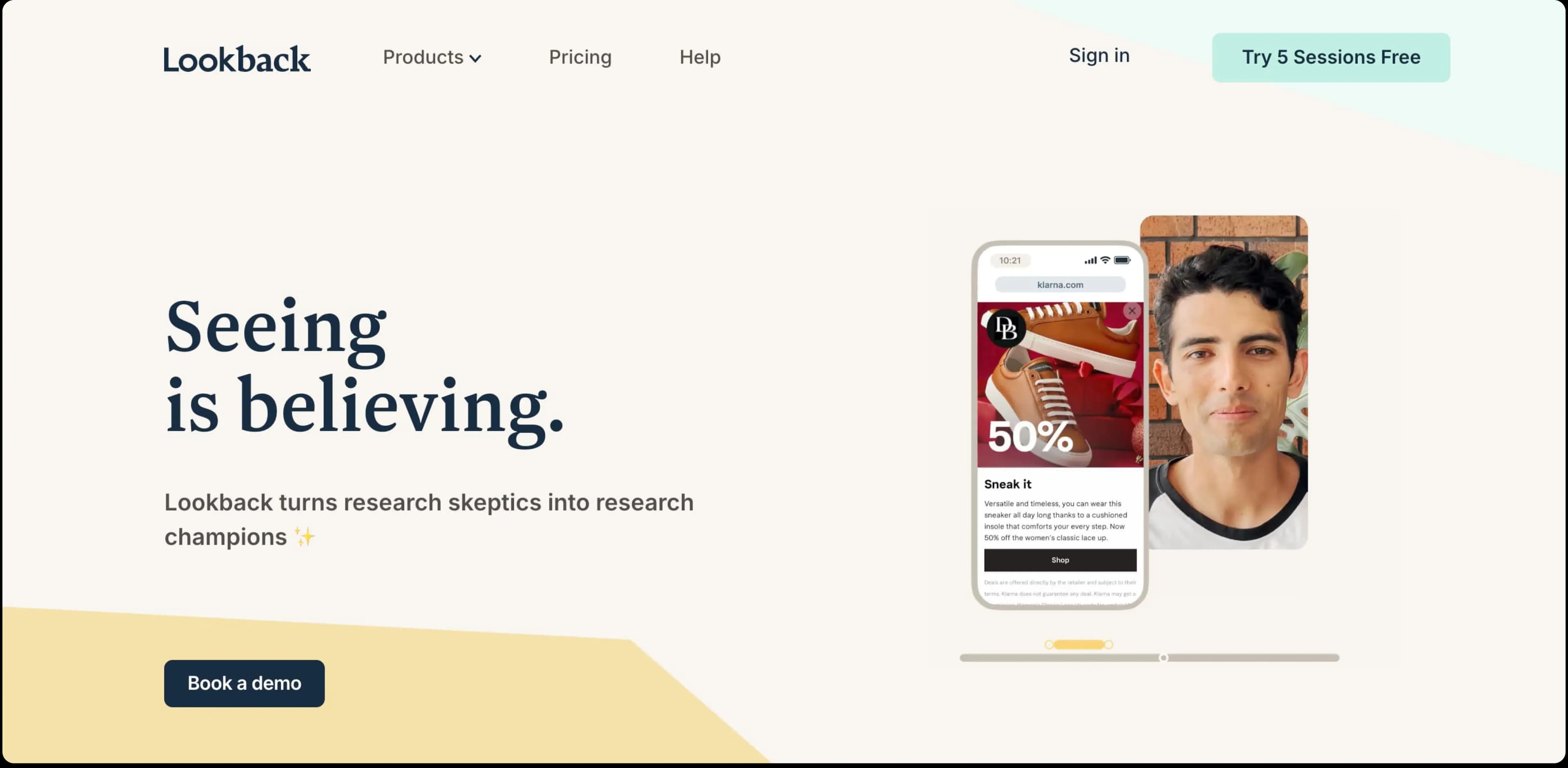 The home screen of the user research platform, Lookback