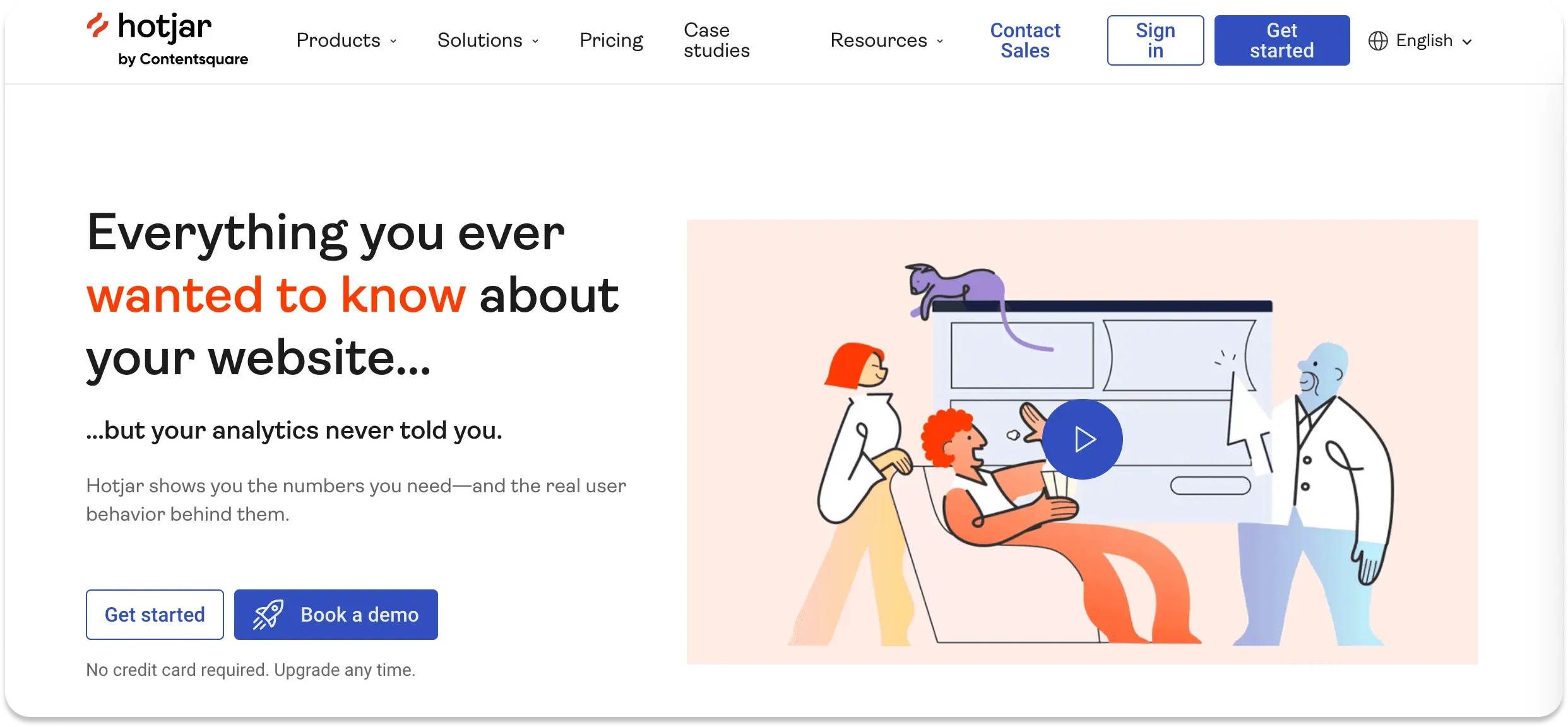 The home screen of the user research platform, Hotjar