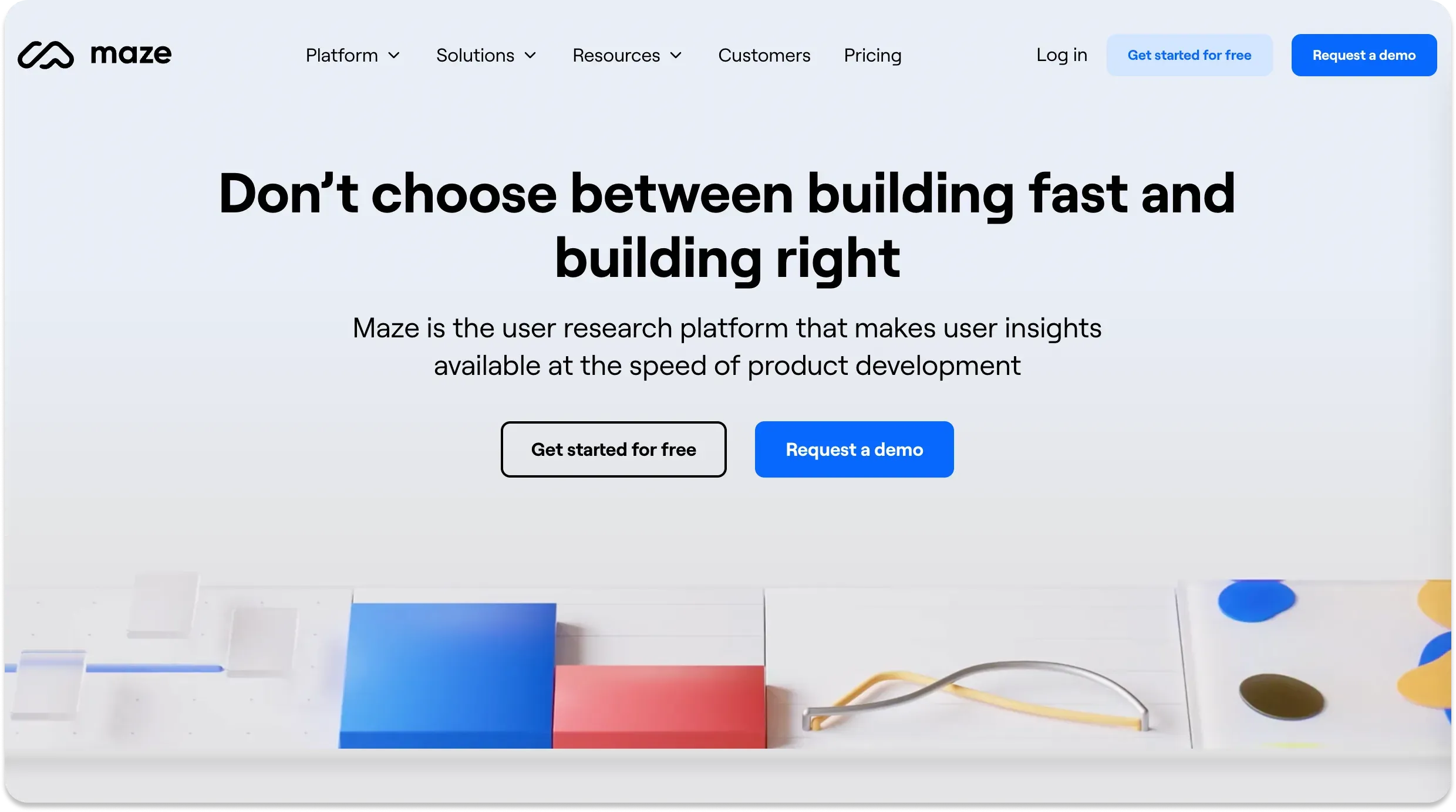 The home screen of the user research platform, Maze