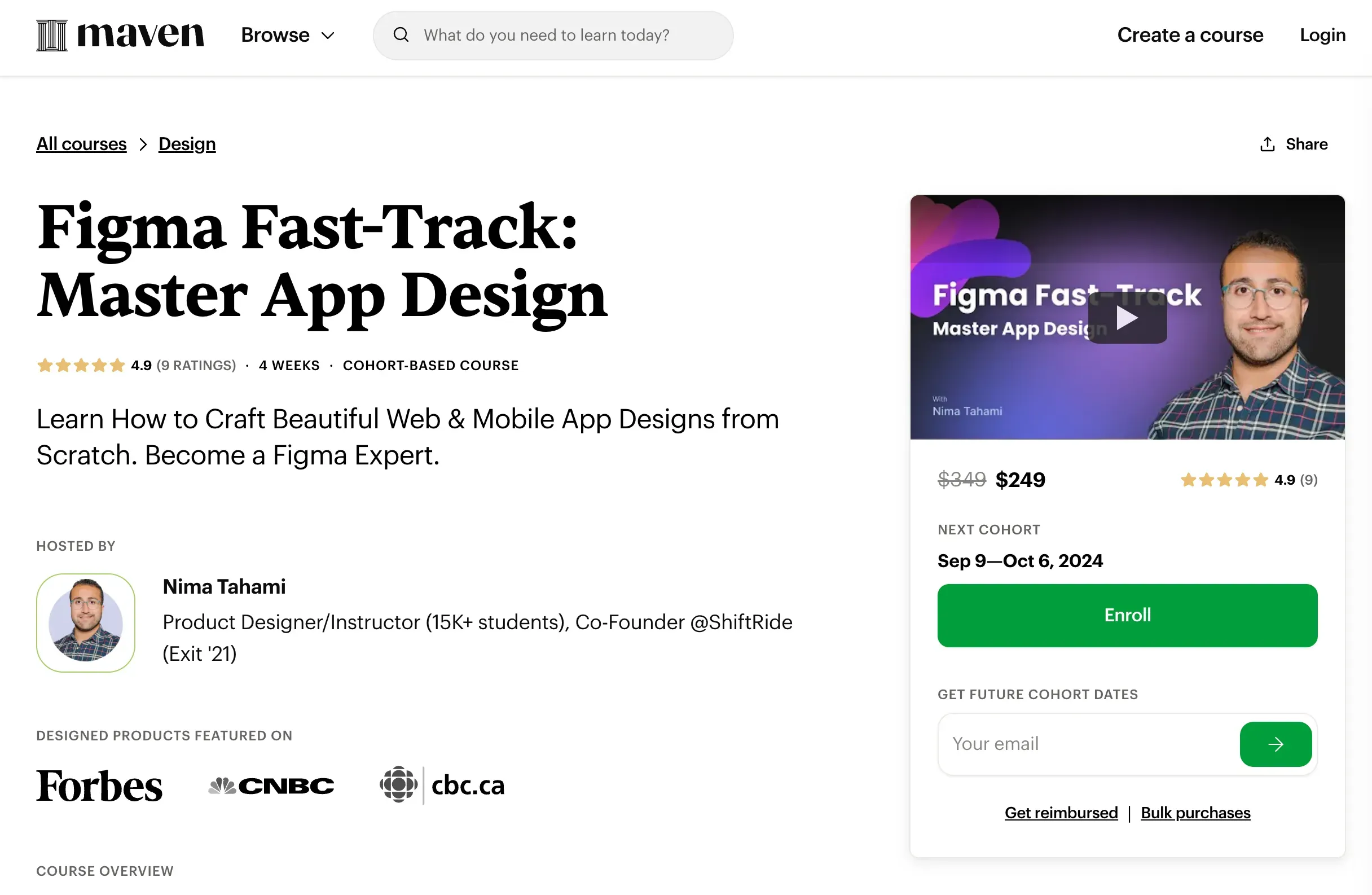 A UX design course outline called Figma Fast-Track