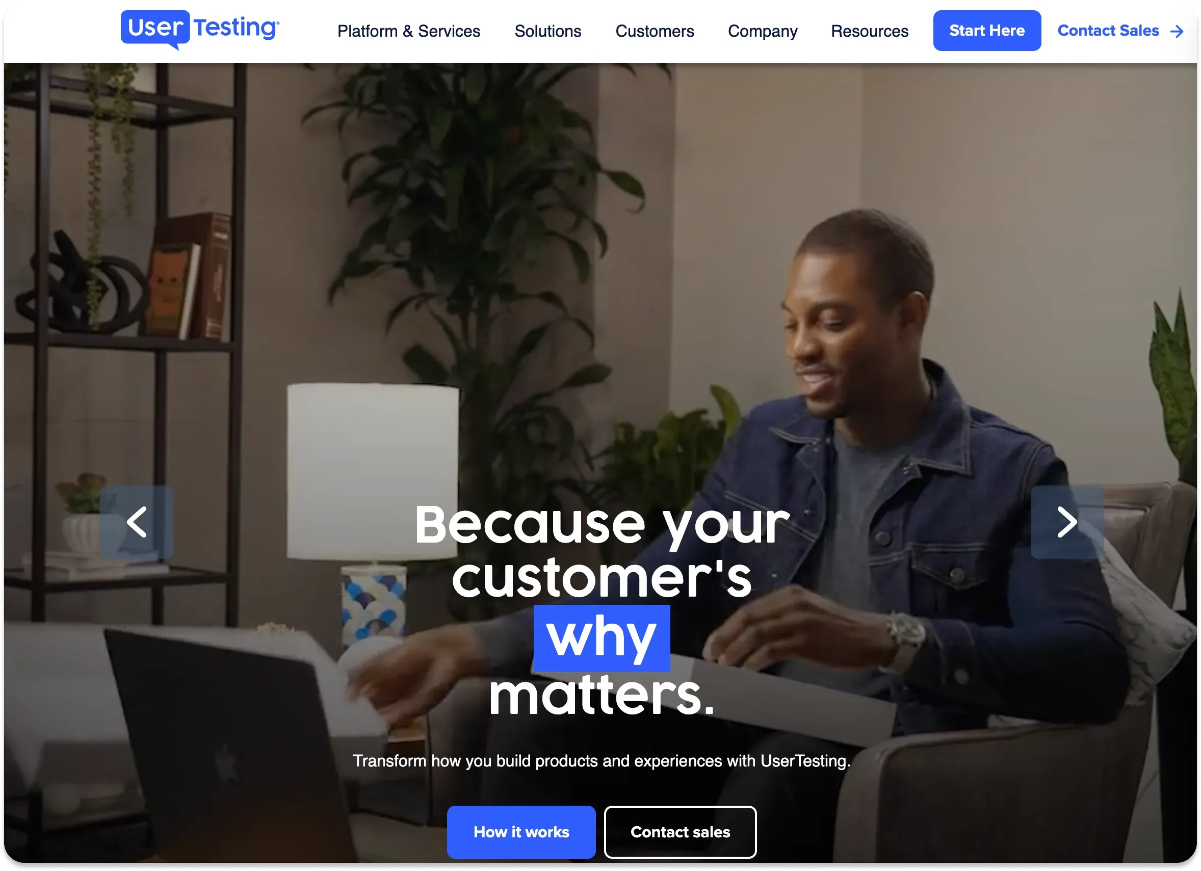 The home screen of UserTesting