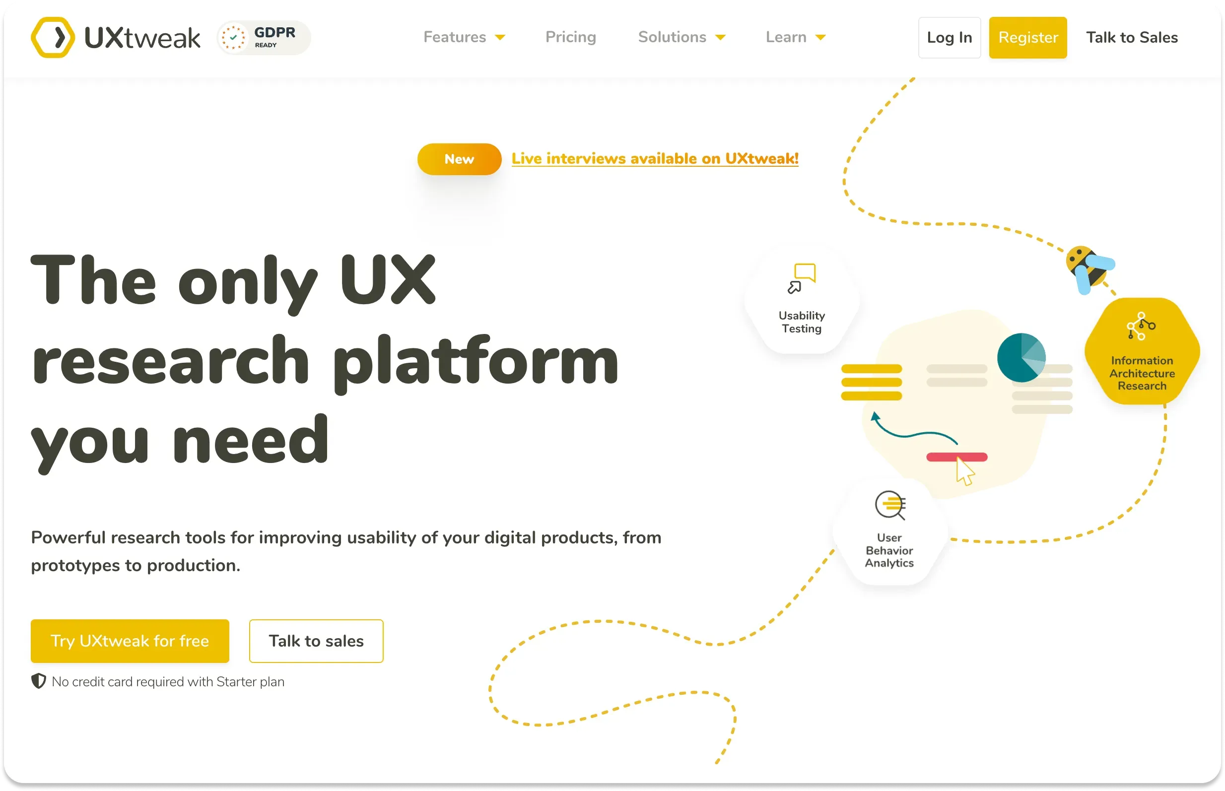 The UXTweak homepage