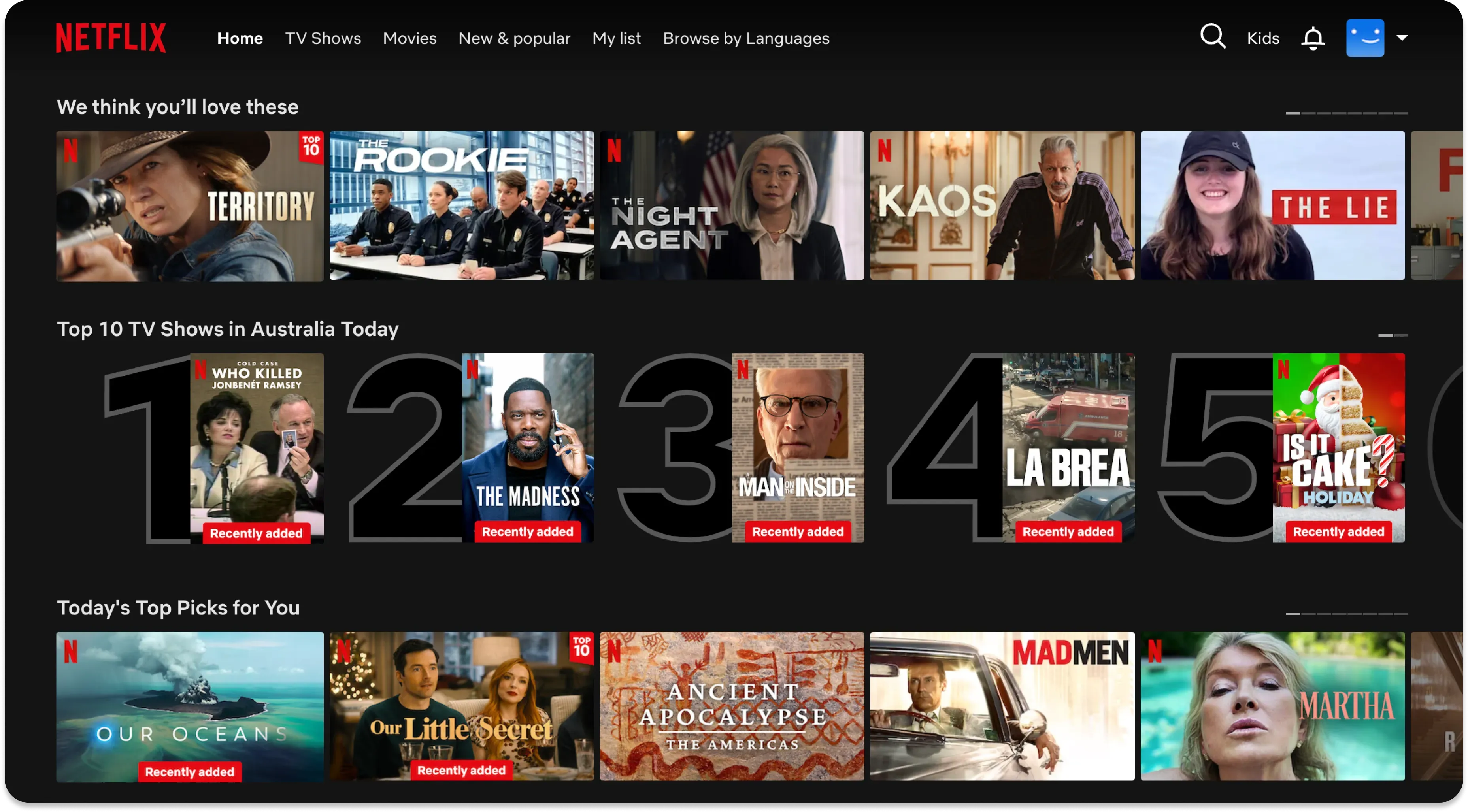 A CX example of Netflix's personalization feature to show good customer experience design