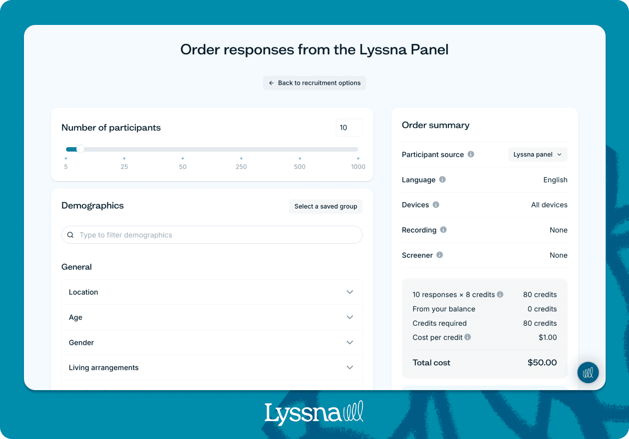 User experience optimization - Lyssna Research Panel